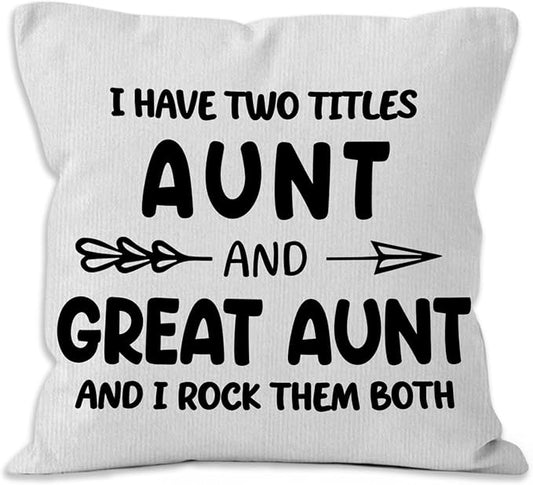 Great Aunt Gifts Throw Pillow Covers 18x18, Christmas Great Aunt Auntie by Unknown