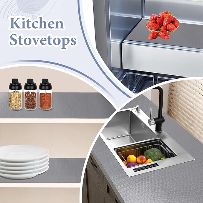Drawer and Shelf Liner for Kitchen Cabinet: 12 in X 30 Ft Non Slip Waterproof - Image 6