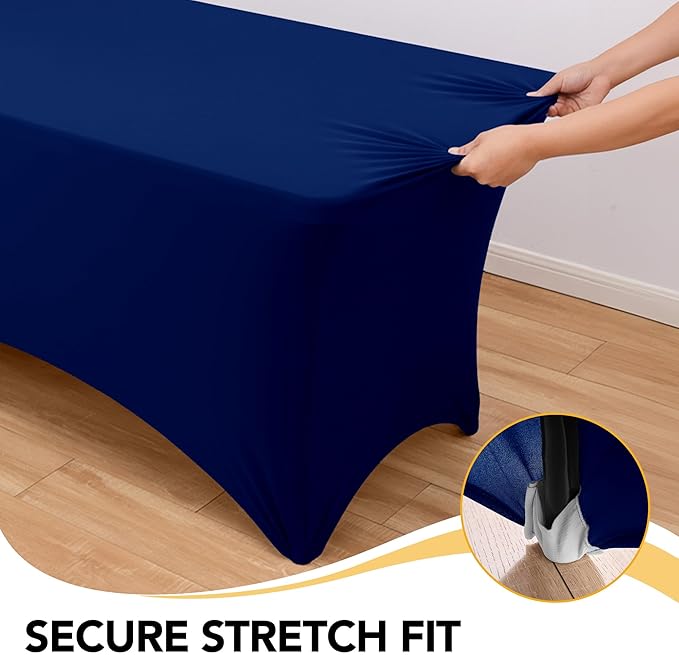 6-Pack Premium Navy Blue Spandex Tablecloths - Image 3