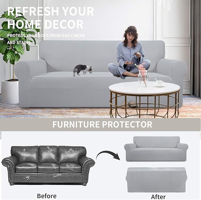 Easy-Going Stretch Oversized Loveseat Slipcover 1-Piece Sofa Cover Furniture - Image 4