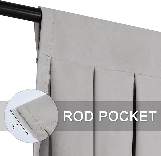 Valances for Windows Light Grey Window Valance for Living Room Rod Pocket - Image 6