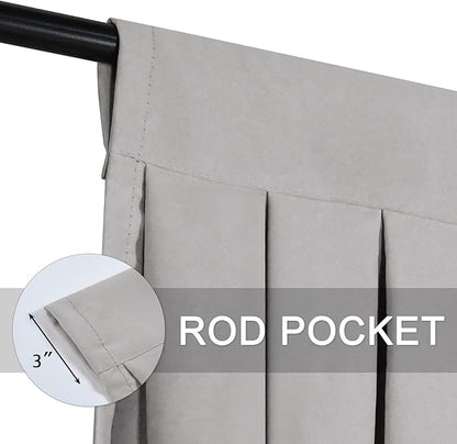 Valances for Windows Light Grey Window Valance for Living Room Rod Pocket - Image 6
