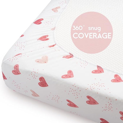 Yoofoss Pack and Play Sheets Fitted, Mini Crib Sheets 2-Pack - Image 6