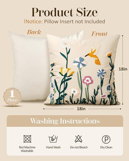 Embroidered Throw Pillow Covers 18x18 Inch - Image 4