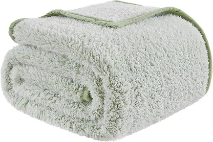 EMME Soft Sherpa Fleece Blanket Reversible Plush Fluffy Large Blanket, Light - Image 6
