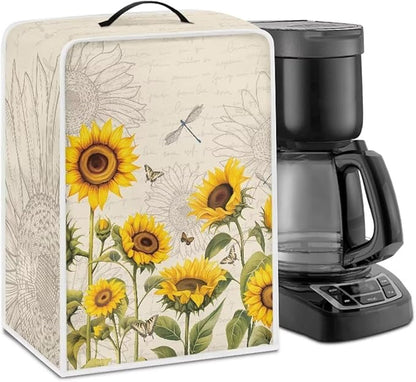 Mumeson 04-Sunflower Coffee Maker Cover Dustproof Waterproof Fabric Small by Mumeson