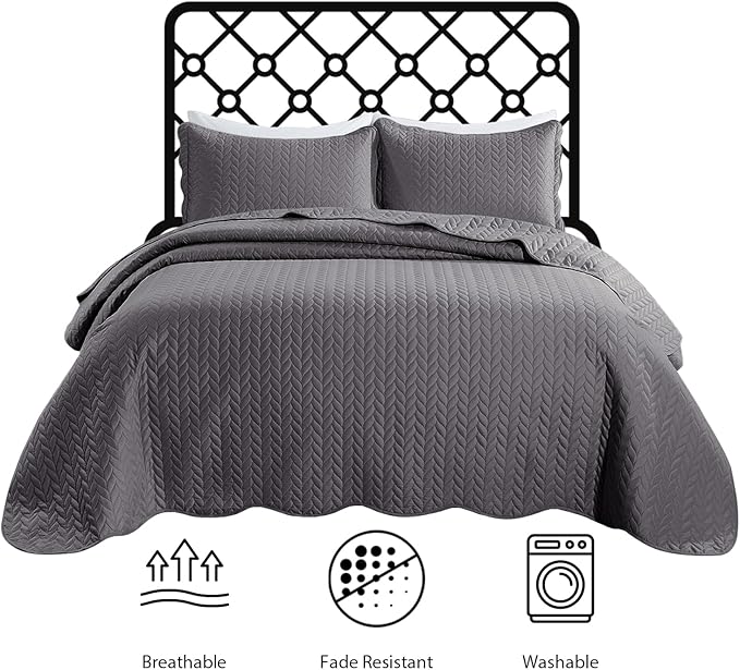 IR Imperial Rooms 8 Pack Quilt King Size Bedding - Image 3