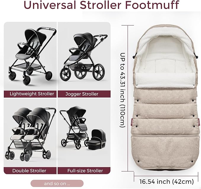 Momcozy Stroller Footmuff | Universal, Weather-Proof, Warm Stroller Bunting Bag - Image 6