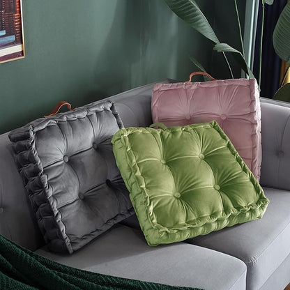 vctops Square Solid Color Velvet Seat Cushion - Image 2