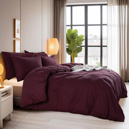 nexhome pro duvet cover set queen size linen, close-up detail