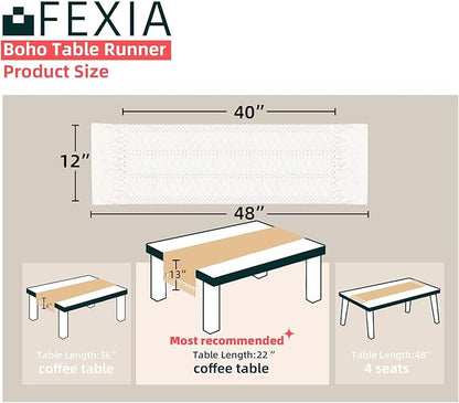 FEXIA Boho Macrame Table Runner - Image 2