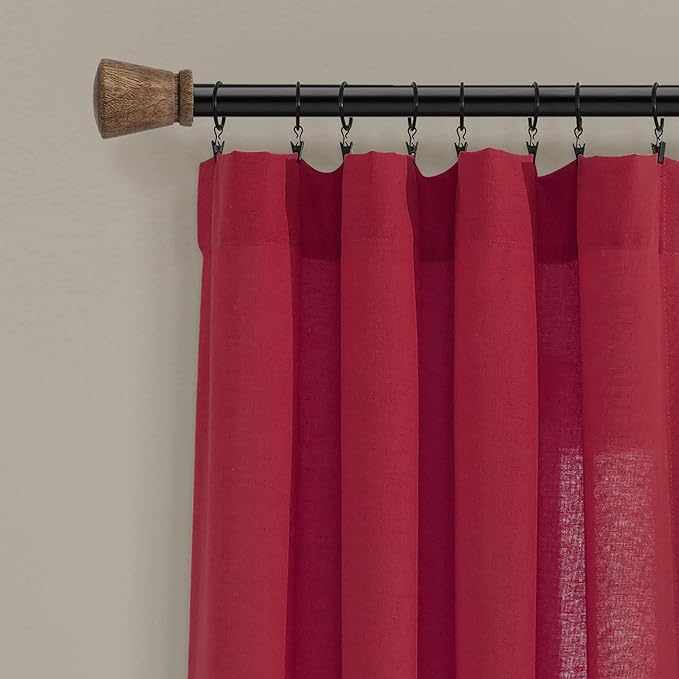 Lush Decor Linen Button Window Curtain Panel, Bedroom & Dining Room - Image 2