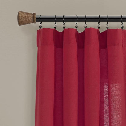 Lush Decor Linen Button Window Curtain Panel, Bedroom & Dining Room - Image 2