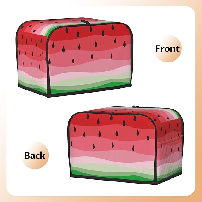 Cute Fruit Red Green Watermelon 2 Slice Toaster Cover, Waterproof Toaster Dust - Image 4