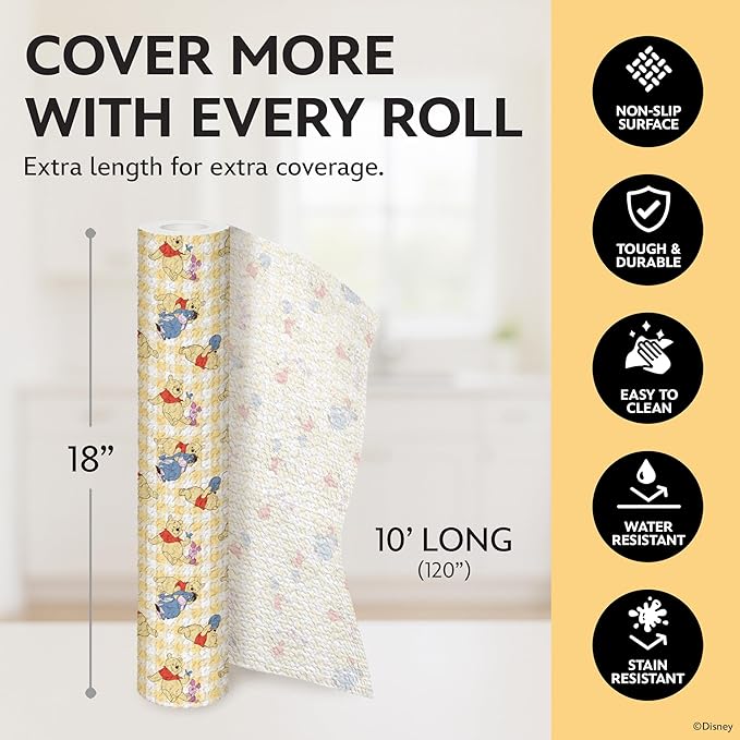 Disney Non Adhesive Shelf Liner – 18”x 10 ft Water-Resistant Drawer Liners - Image 6