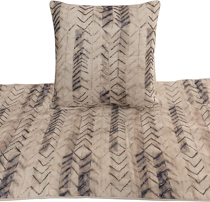The HomeCentric King Queen Twin Grey Handmade CA King 86"x18" Bed Runner - Image 2
