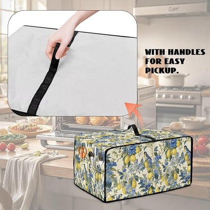 Lemon Floral Robin Bird Print Microwave Oven Dust Cover Heavy Duty Microwave - Image 5
