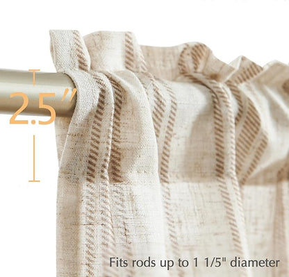 jinchan Striped Valance Window Treatment Linen Valance - Image 5