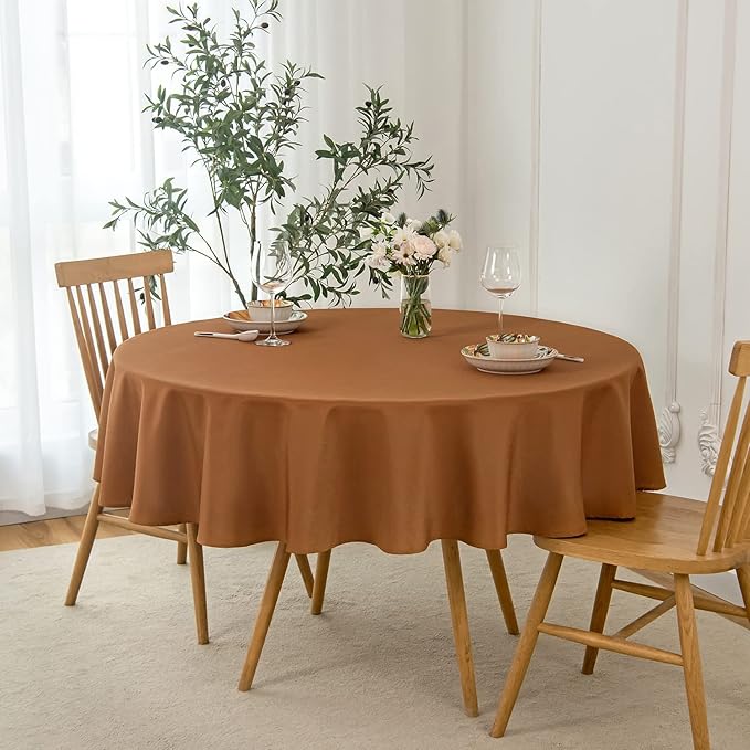 maxmill Fall Tablecloth Linen Looking Texture Stain Resistant Waterproof by maxmill