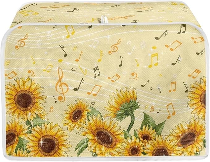 Sunflower Music A Print Bread Maker Cover, Anti Dust Fingerprints Toaster Covers by Baxinh