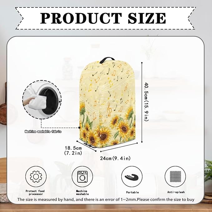 Blender Covers Kitchen Appliance Dust Cover Music Notes Sunflower Blender - Image 5