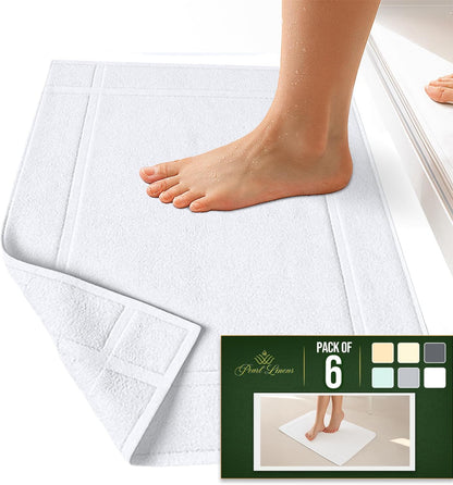 pearl linens 6 pack cotton bath mats for shown in use