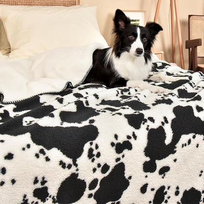 PHF Cute Cow Print Sherpa Blanket Twin Size - Image 2