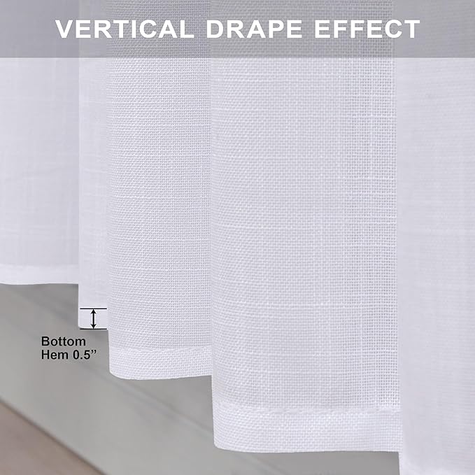 Pitalk White Curtains 38 Inch Wide - Image 7
