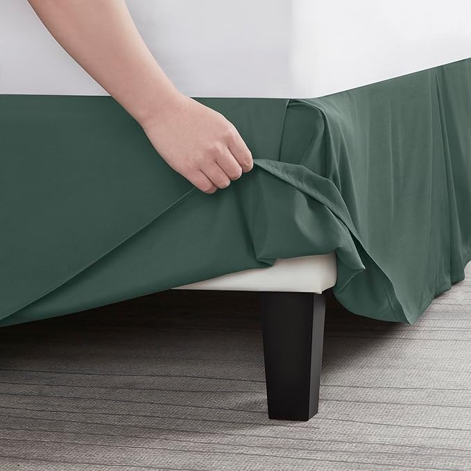 Nestl Forest Green Bed Skirt Cal King Size - Image 5