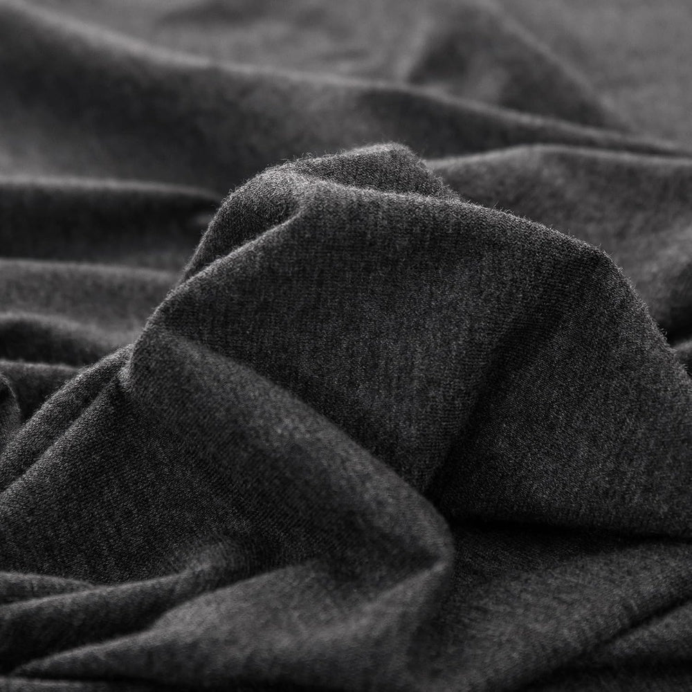 PURE ERA Jersey Knit Duvet Cover Set Heather Charcoal Grey Queen