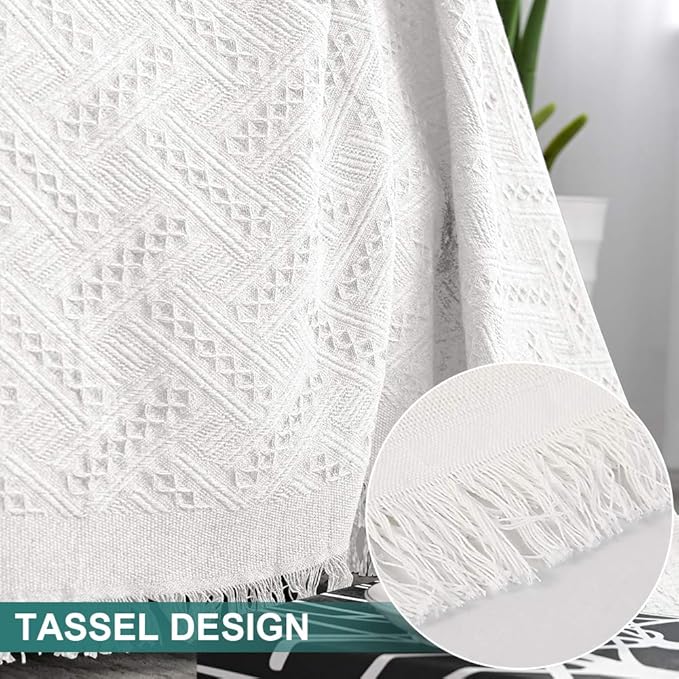 MYSKY HOME White Sofa Covers for 3 Cushion Couch Geometrical Sectional Sofa - Image 4