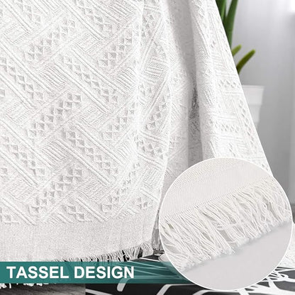 MYSKY HOME White Sofa Covers for 3 Cushion Couch Geometrical Living Room Sofa - Image 5