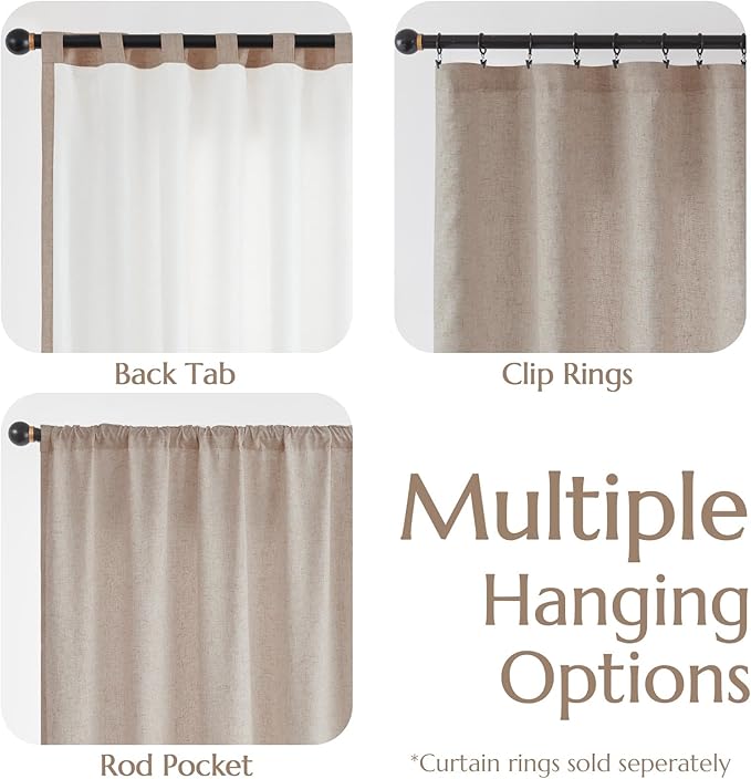 jinchan Taupe Linen Blend Curtains - Image 7