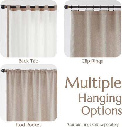jinchan Taupe Lined Linen Blend Curtain - Image 8