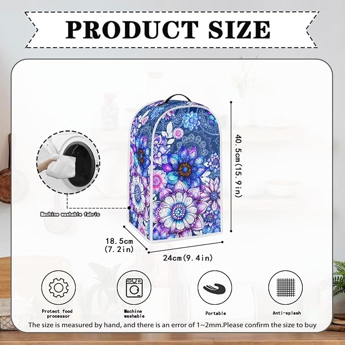 Bright Blossoms Toaster and Blender Cover Set Boho Mandala Floral Small - Image 4