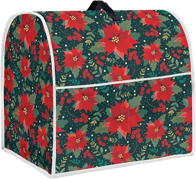 Christmas Stand Mixer Cover Dust Protective Poinsettia Stand Mixer Covers by HUISEFOR