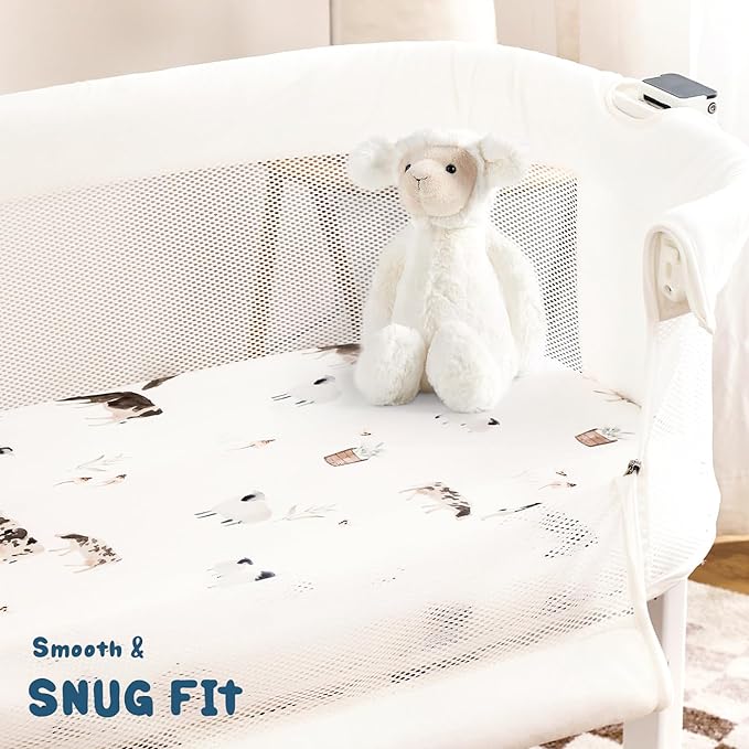 Stretchy Ultra Soft Fitted Bassinet Sheet Set 3 Pack, Universal Fit - Image 4