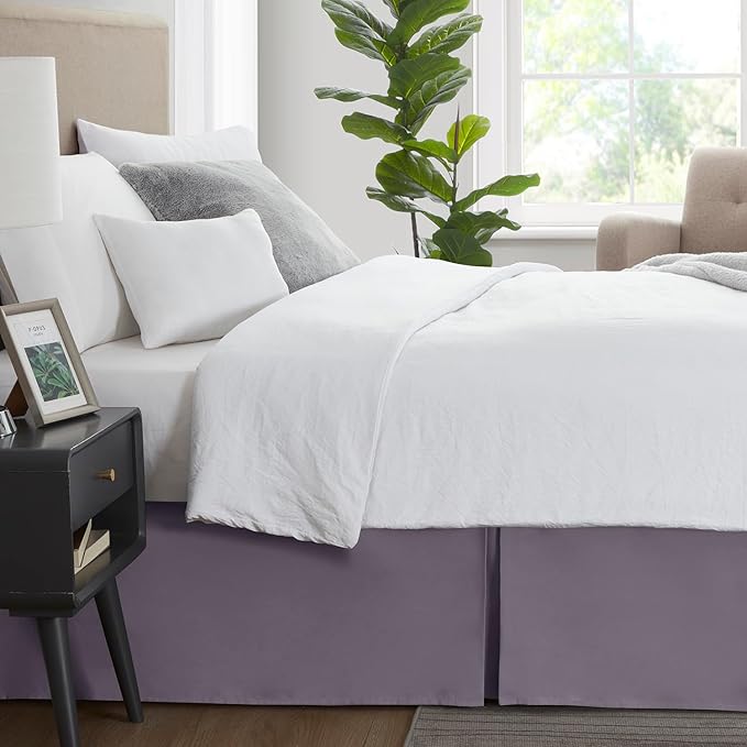 Nestl Grayish Purple Bed Skirt King Size - Image 3