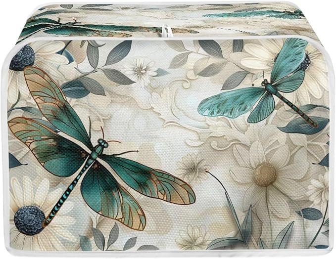 Dragonfly Daisy Toaster Cover 4 Slice Stain Resistant Bakeware Covers，Washable by Baxinh