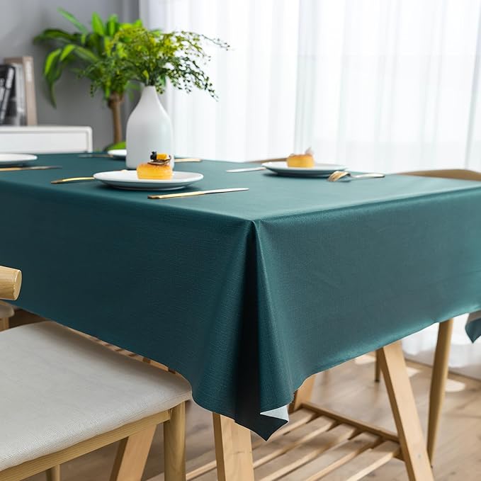 Rectangle Table Cloth, 100% Waterproof Tablecloth Oil Proof Spill Proof Vinyl - Image 8