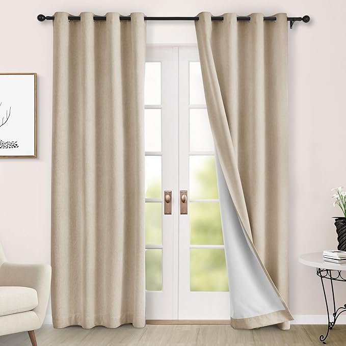 Macochico 100% Blackout Curtains Luxury Chenille Curtains by Macochico
