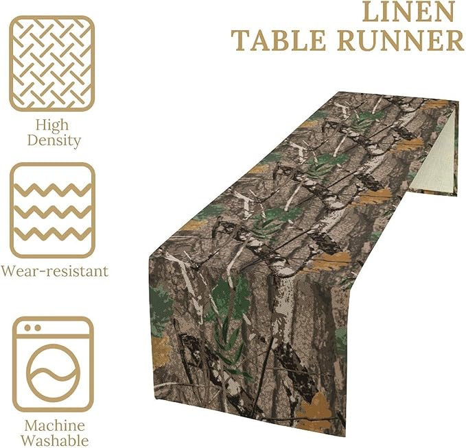 Camo Branches Table Runner, Camo Tree Hunting Oak Table Runner - Image 6