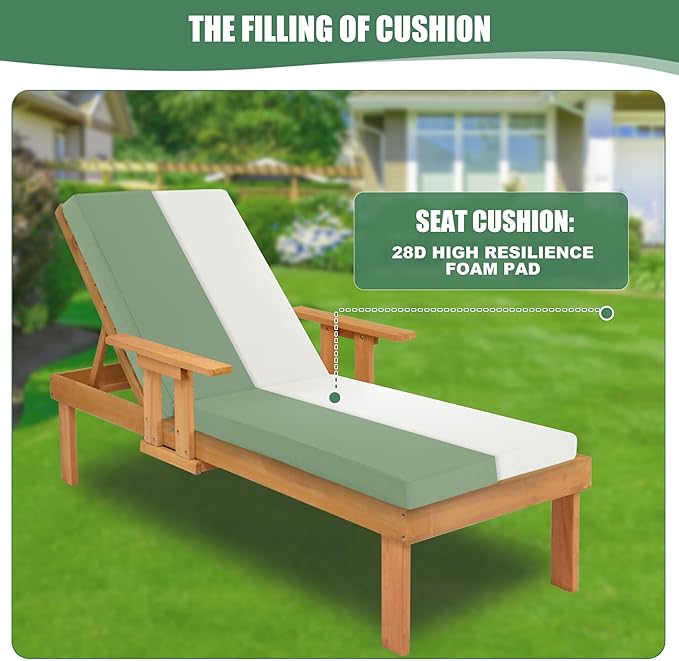 Chaise Lounge Cushions Outdoor Set of 4 - Image 4