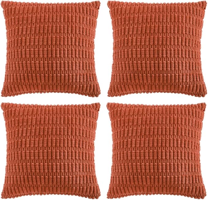Fancy Homi 4 Packs Boho Burnt Orange Fall Decorative Throw Pillow Covers 22x22 by Fancy+Homi