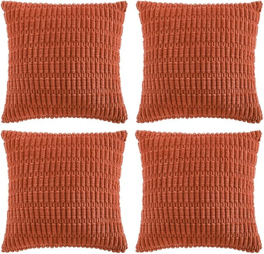 Fancy Homi 4 Packs Boho Burnt Orange Fall Decorative Throw Pillow Covers 18x18 by Fancy+Homi