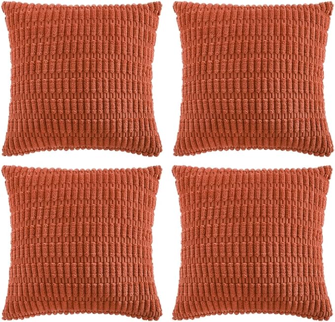 Fancy Homi 4 Packs Boho Burnt Orange Fall Decorative Throw Pillow Covers 16x16 by Fancy+Homi
