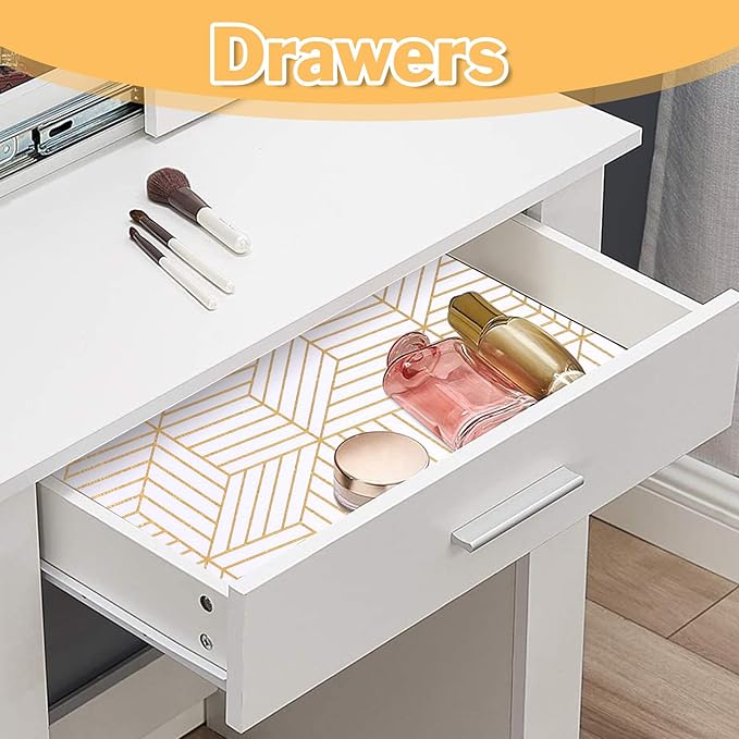 Shelf Liners for Kitchen Cabinets Non Adhesive Shelf Liner Paper Non-Slip - Image 3
