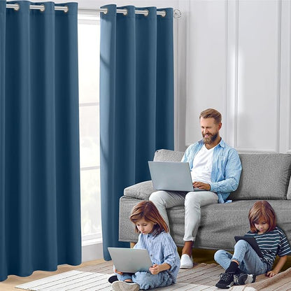 HOMEIDEAS Dark Teal Blackout Curtains - Image 2