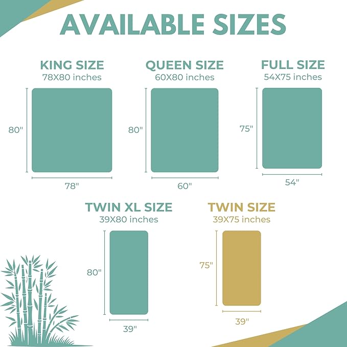 Twin Size 39x75” Premium Bamboo Waterproof Mattress Protector, 100% Viscose - Image 4