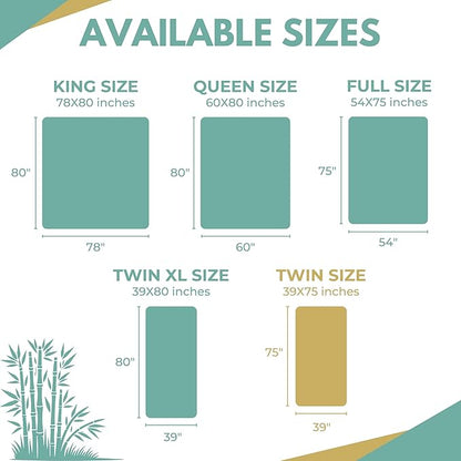 Twin Size 39x75” Premium Bamboo Waterproof Mattress Protector, 100% Viscose - Image 4